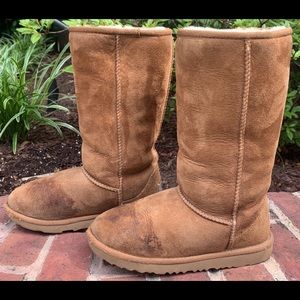 UGG tall chestnut boots size girl 2